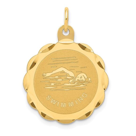 Kazi Luxury 14k Yellow Gold Swimming Disc Charm